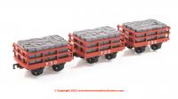 393-228 Bachmann Dinorwic Slate Wagons with sides 3-Pack Red - with load
